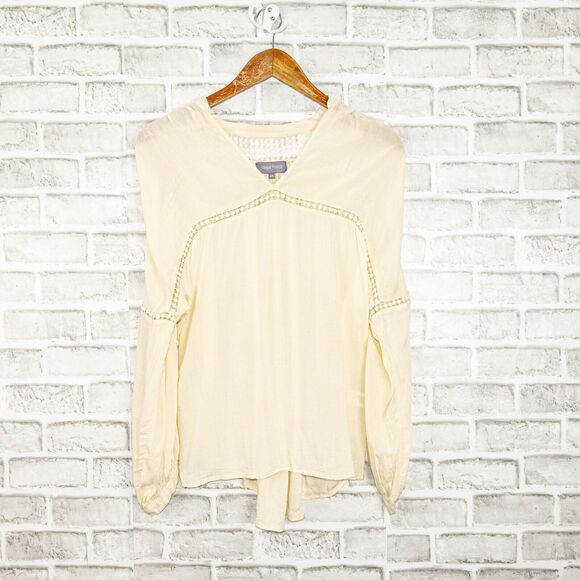 Magali Pascal Lace Trim Blouse in cream beige Size XS - Picture 9 of 9